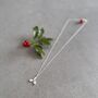 Christmas Holly Sterling Silver Necklace, thumbnail 1 of 10