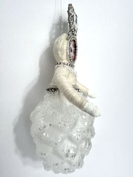 Frosted Pinecone Girl Christmas Decoration, 6 of 6