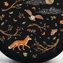 Fox And Owl Embroidered Black Top Handle Saddle Bag, thumbnail 3 of 8