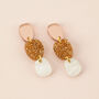 Elegant Dangle Earrings In Gold Glitter, thumbnail 1 of 4