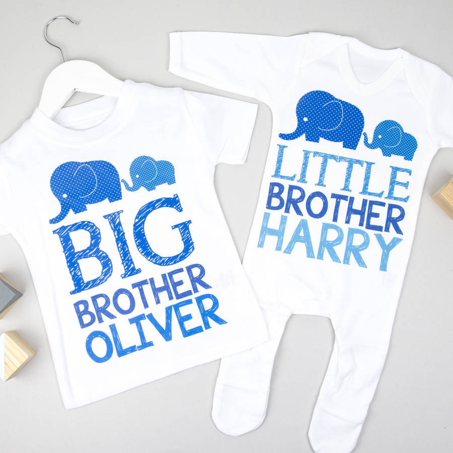 Personalised Elephant Brother Sibling Set, 1 of 3
