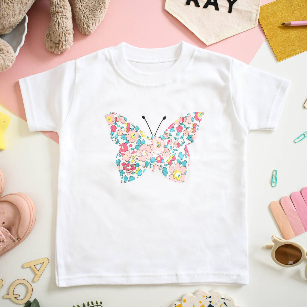 Liberty Of London Children's Butterfly Design T Shirt By My Little Shop UK