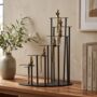 Abstract Seated Figures Brass And Black Decorative Art, thumbnail 5 of 6
