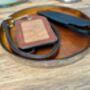 Personalised Burnt Tan Round Leather Accessory Tray, thumbnail 6 of 7