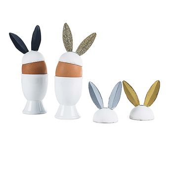 Bunny Rabbit Ear Metal Egg Toppers, 3 of 6