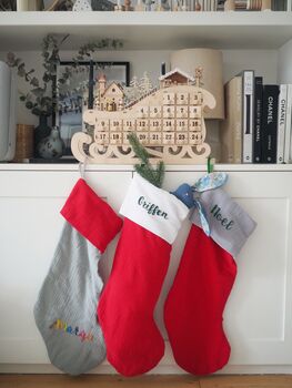 Muslin Christmas Stocking In Multiple Colour Options, 8 of 8