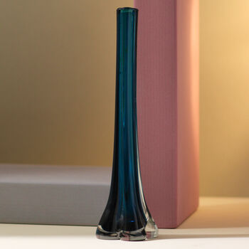 Vintage Mid Century Art Glass Stem Vase, 2 of 2