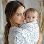Luxury Blue Ocean Whale Organic Bamboo Muslin Swaddle, thumbnail 3 of 4