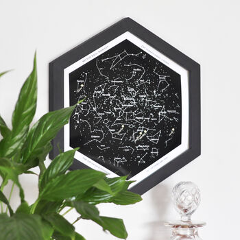 Personalised Star Map With Hexagon Frame, 3 of 6