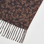 Deco Blooms Ditsy Black Scarf With Tassels, thumbnail 2 of 3