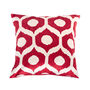 Red Drop Pattern Silk Ikat Velvet Cushion Cover 50x50cm, thumbnail 1 of 6