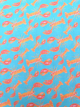 Green And Orange Lobster Wrapping Paper, 6 of 9