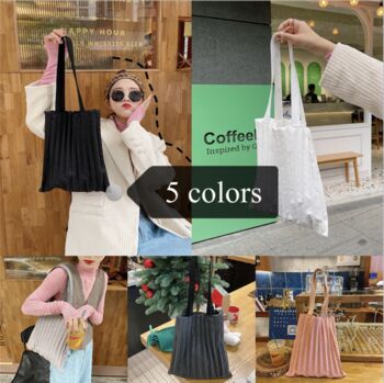 Soft Pleated Small Hand Tote Bag For Girls, 5 of 7