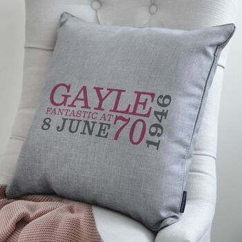 Personalised 70th Birthday Cushion, 2 of 5