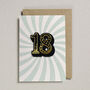 Birthday Patch Greeting Card Age Eighteen, thumbnail 1 of 3