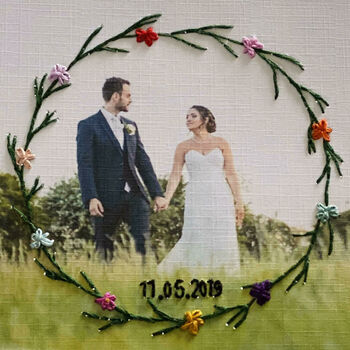 Personalised 1st Paper Anniversary Embroidered Photo, 8 of 9