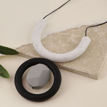 Speckled Black And Grey Silicone Necklace, 3 of 5