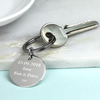 Engraved Sterling Silver Key Ring, 2 of 4