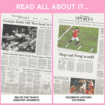 Georgia Bulldogs College Football Personalised Gift Newspaper History Book, 5 of 10