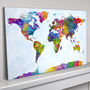 World Map Painting Art Print Blue, thumbnail 2 of 3