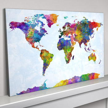 World Map Painting Art Print Blue, 2 of 3