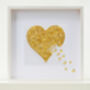 Framed Golden Wedding Anniversary Butterfly Heart Artwork, thumbnail 1 of 6