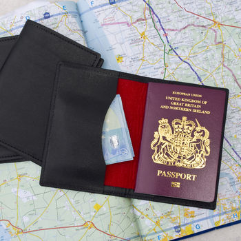 Black Leather Passport Wallet, 5 of 6