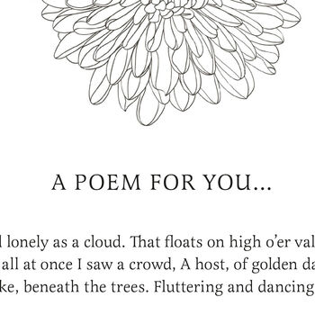 Personalised Black And White Floral Poem Print, 3 of 7