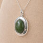 Personalised Sterling Silver Nephrite Jade Gemstone Photo Locket Necklace, thumbnail 1 of 6