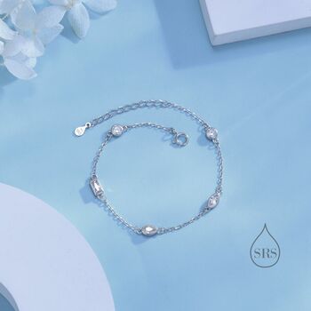 Cz Cluster Bracelet In Sterling Silver, 3 of 9
