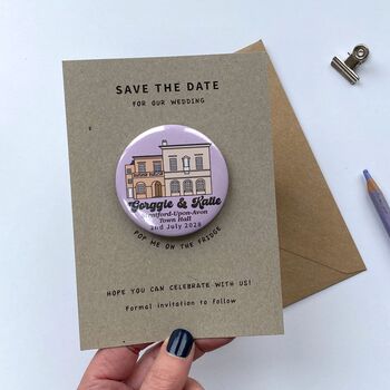 Venue Illustration Wedding Invitation, 9 of 12