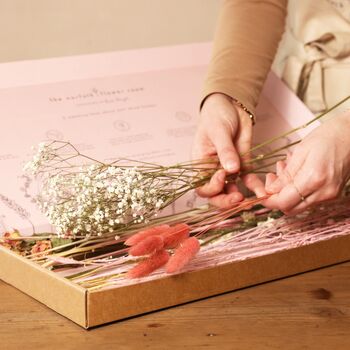 Long Stem Vintage Pink Dried Flower Letterbox Bouquet, 5 of 5