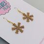 Snowflake Glitter Christmas Resin Earrings Gold And Silver, thumbnail 8 of 8