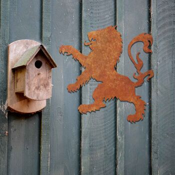 Scottish Lion Rampant, Rusty Metal Garden Art, 9 of 10