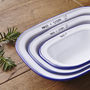 Personalised Carved Heart Enamel Pie Dish Set, thumbnail 2 of 8