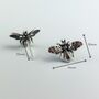 Sterling Silver Vintage Style Honey Bee Stud Earrings, thumbnail 2 of 5