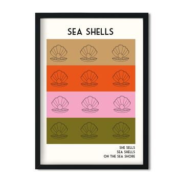 Sea Shells Giclée Retro Art Print, 3 of 3