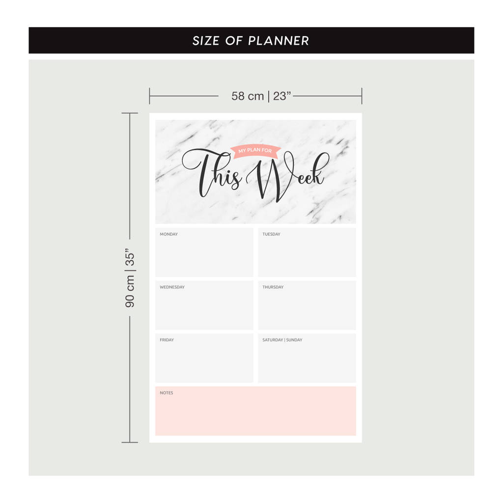 This Week Dry Erase Wall Planner Marble By SirFace Graphics