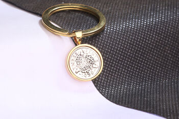 1936 90th Birthday Silver Threepence Coin Keyring Gift, 2 of 5