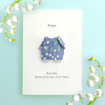 Personalised Birth Flower New Baby Origami Card, 2 of 7