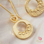 Tiny Matte Gold And Silver Detailed Circle Drop Earrings, thumbnail 8 of 10