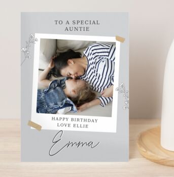 Personalised Grey Retro Photo Style Upload Card, 3 of 5