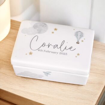 Personalised Ceramic New Baby Keepsake Box, 2 of 4