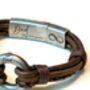 Personalised Mixed Brown Leathers Memorial Bracelet With 'Circle Of Life' Urn For Ashes, thumbnail 4 of 11