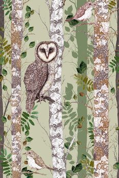 The Forest At Twilight Tea Towel In Sage Green, 2 of 4