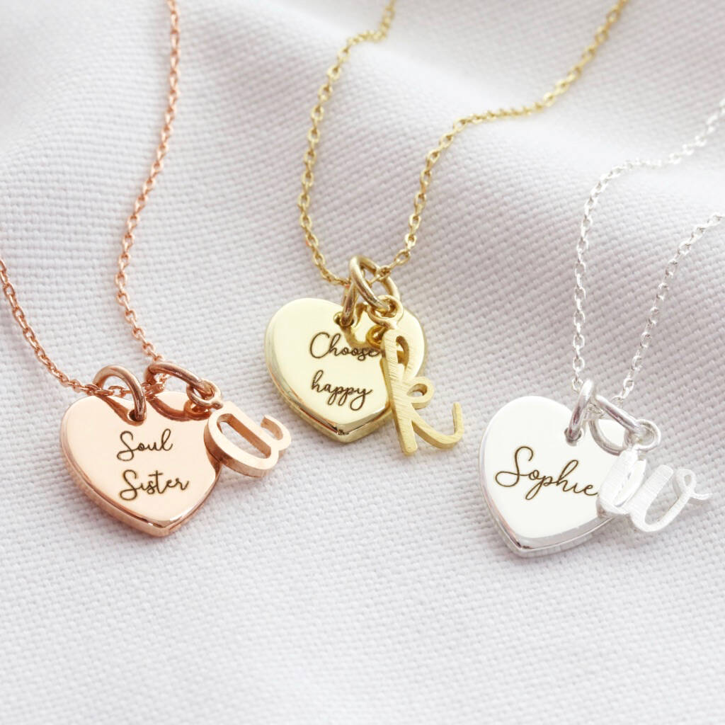 Personalised Heart And Initial Necklace By Lisa Angel ...