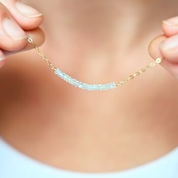 March Birthstone Real Aquamarine Necklace, 2 of 7