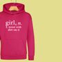 'Girl: Noise With Dirt' Definition Hoodie Jumper For Girls, thumbnail 7 of 12