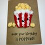 Popcorn Lover Crochet Birthday Card Handmade, thumbnail 5 of 7