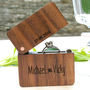 Personalised Walnut And Copper Wooden Engraved Ring Box, thumbnail 1 of 2
